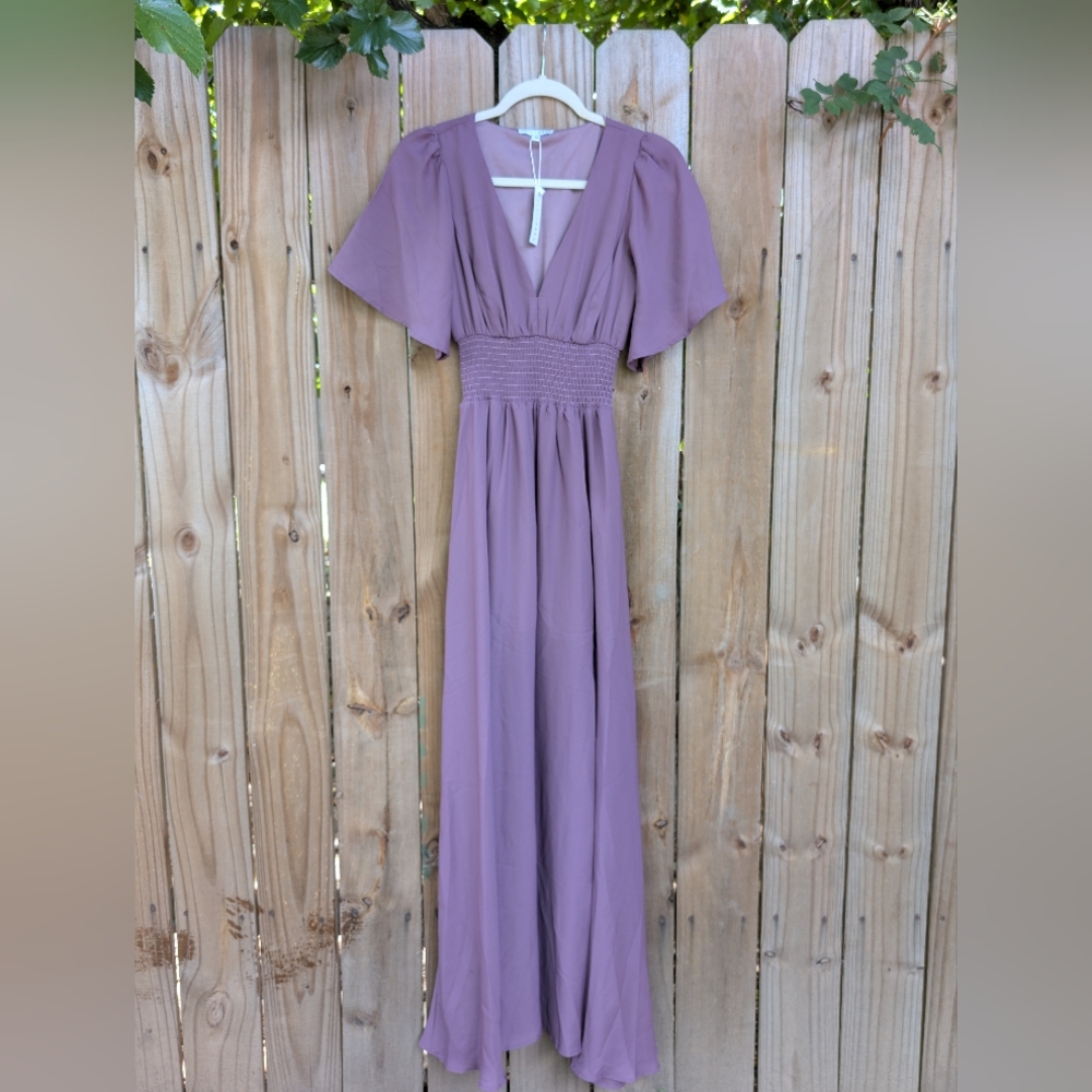 NWT Baltic Born Verona Smocked Maxi Dress Vintage Plum XS